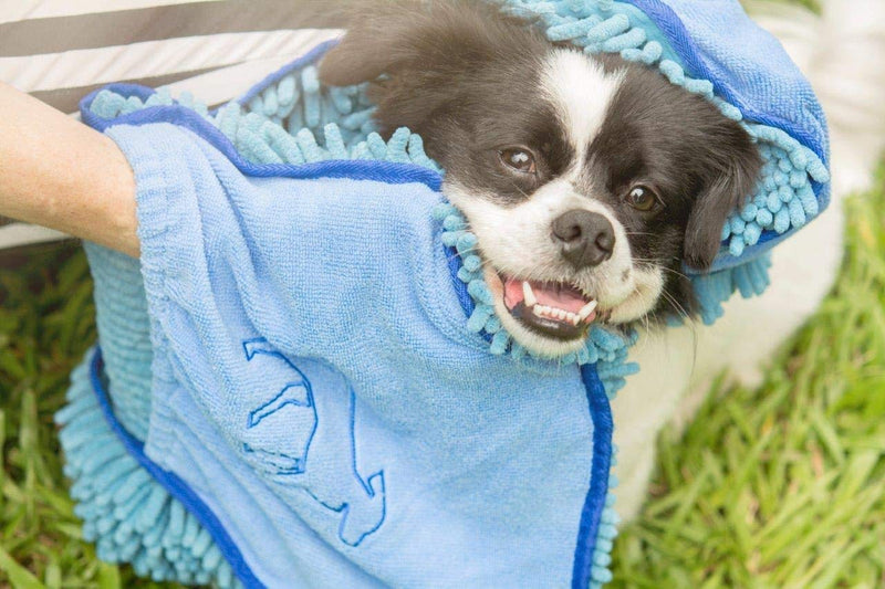 Tuff Pupper X-Large Fast Drying Bath Robe & Quick Dry Towel for Dogs | Ultra Absorbent Microfiber Shammy | Blue - PawsPlanet Australia