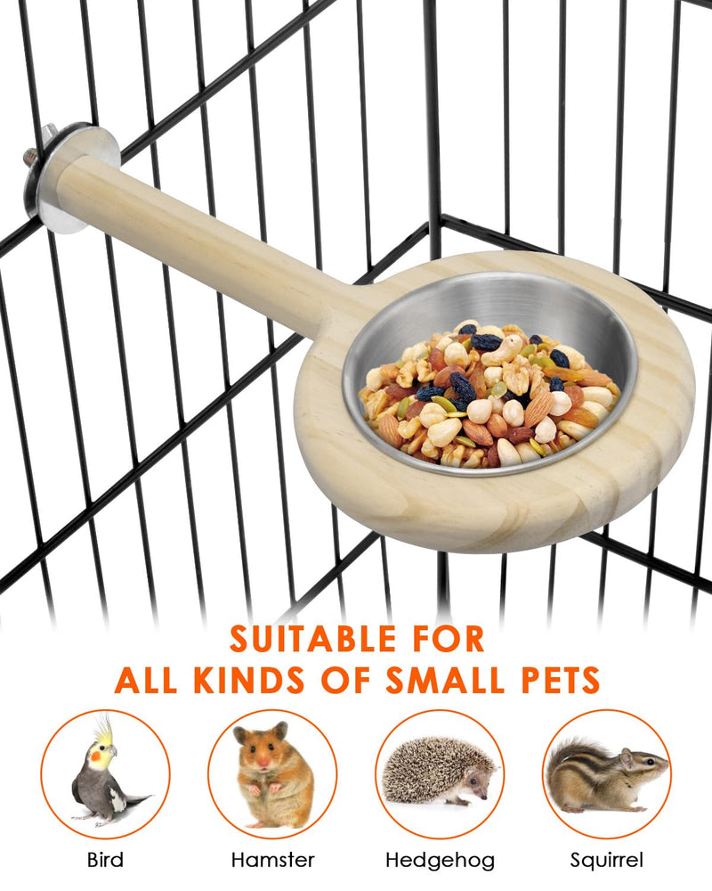 KATUMO Bird Perch Bird Feeding Cup Parrot Wood Perch Stand Toy Bird Cage Accessory for Parakeet Lovebird Conure Budgie Canary Finch Small Parrots L Perch - PawsPlanet Australia