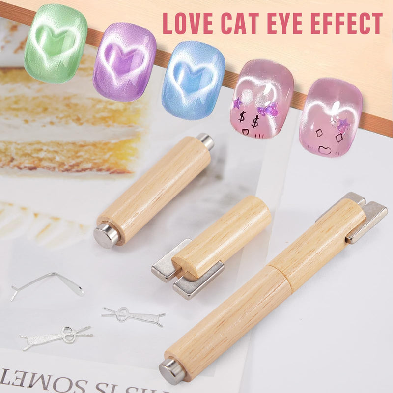 4 In 1 Cat Eye Magnet For Nails With Y-Shape And Bunny Mold For Heart And Bunny Cat Eye Pattern Nail Magnet Set For Nail Art,Multifunctional Nail Polish Magnet, Strong Magnet For Nails - PawsPlanet Australia