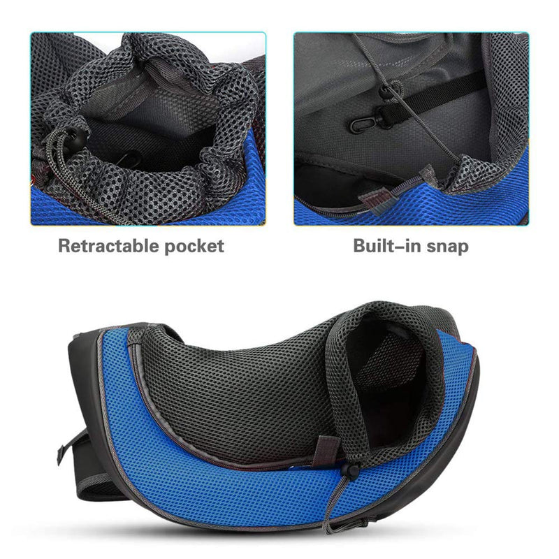 Pet Sling Carrier Bag, Hand-Free Dog Cat Outdoor Travel Shoulder Bag with Adjustable Strap& Zipper L(up to 5 kg) Red-a