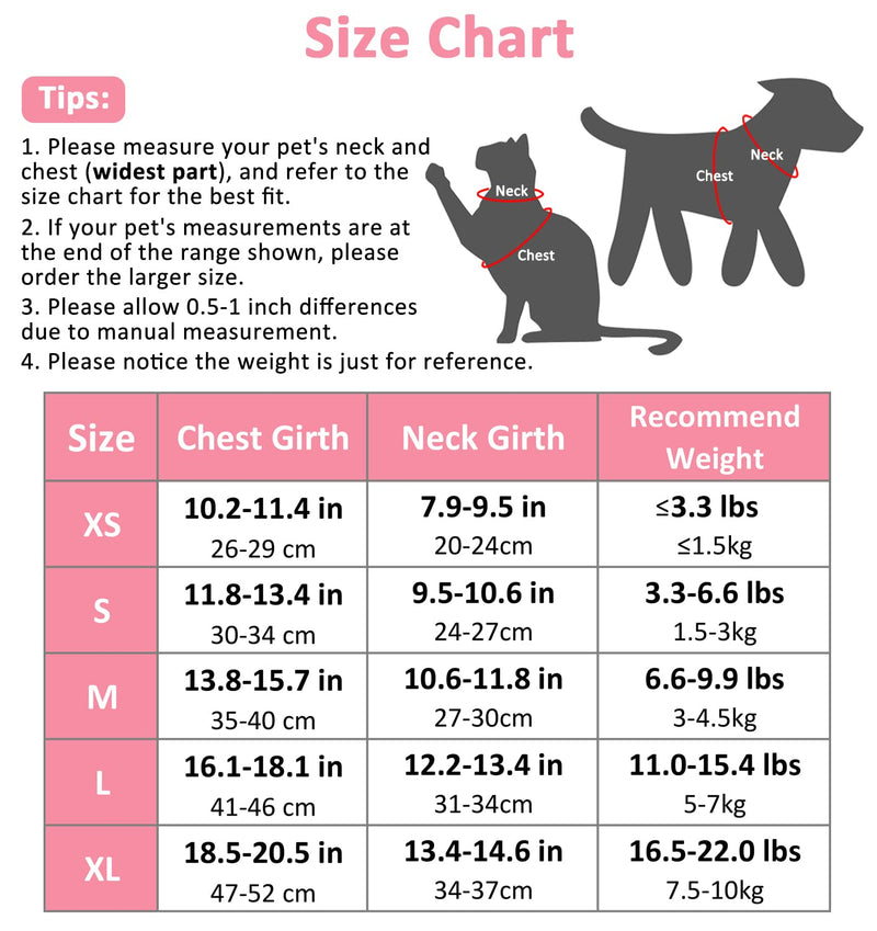 Dog Harness and Leash Set for Walking, Escape Proof Vest Harness with Soft Mesh, Adjustable Velcro, Reflective Strips for Kitten Cats and Puppy Dogs S(Chest:11.8"-13.4") Pink - PawsPlanet Australia