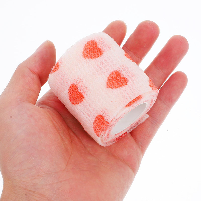 Veemoon Self-Adhesive Non-Woven Bandage for Dogs and Cats, Elastic and Easy to Apply, Red Dog Bandage for Protective Wrapping of Injured Areas