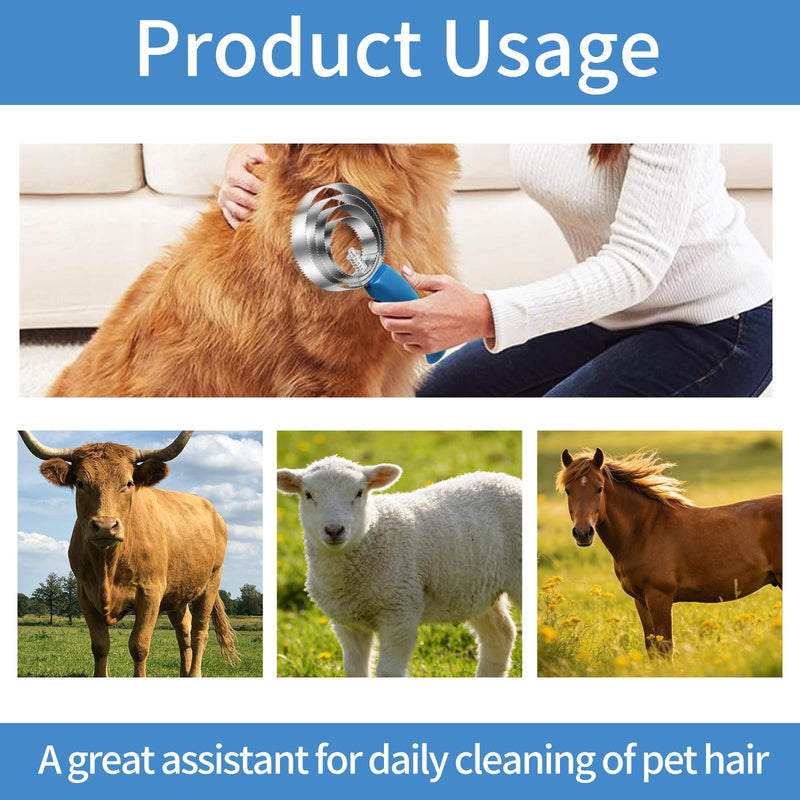 Curry Comb Kit, 4 Ring Curry Comb, Rubber Brush, Tear Stain Wipe Brush Set for Horses, Dogs, Goats, Cattle, Cow, Cleaning Supplies - PawsPlanet Australia