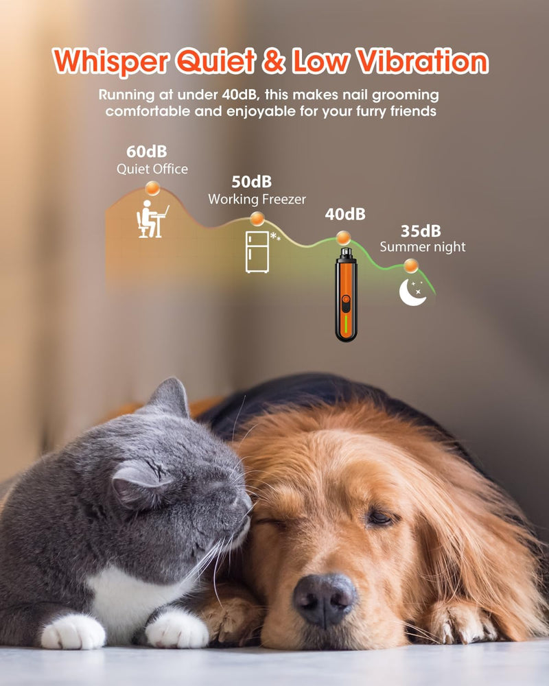 Super Powerful Dog Nail Trimmers and Dog Nail Clippers Combo, Ultra Quiet, 3 Speeds, 4 Bright Lights, with Travel Lock, for Small, Meddium and Large Dogs, Cats and Small Animals black - PawsPlanet Australia