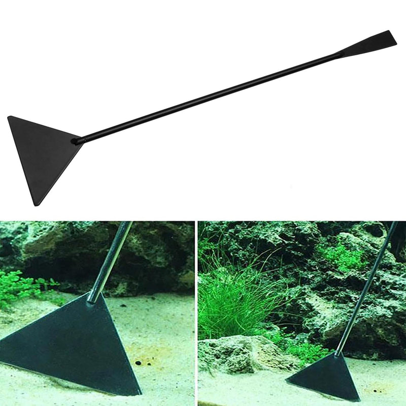 Aquatic Plant Base Plate Shovel, Fish Tank Water Feature Flat Sand Shovel, Black Stainless Steel Anti-Rust Triangular Shovels, Aquarium Landscape Bottom Sand Spread Out 1pcs - PawsPlanet Australia