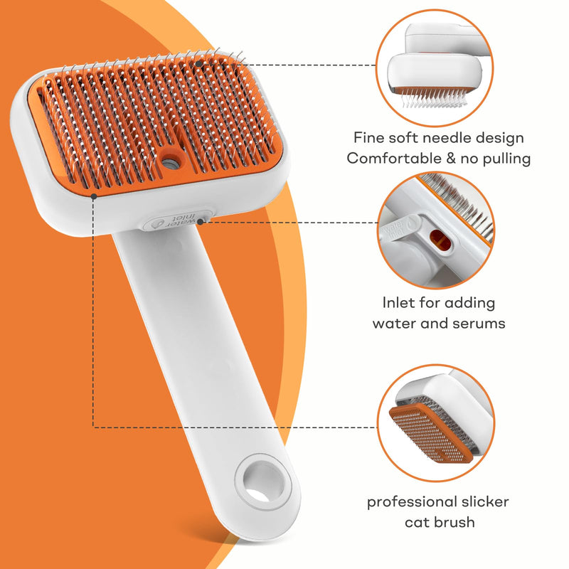 3-in-1 Cat Steam Brush with Mist Spray, Pet Grooming Deshedding Brush with One-Click Hair Release for Long & Short Hair Cats - PawsPlanet Australia