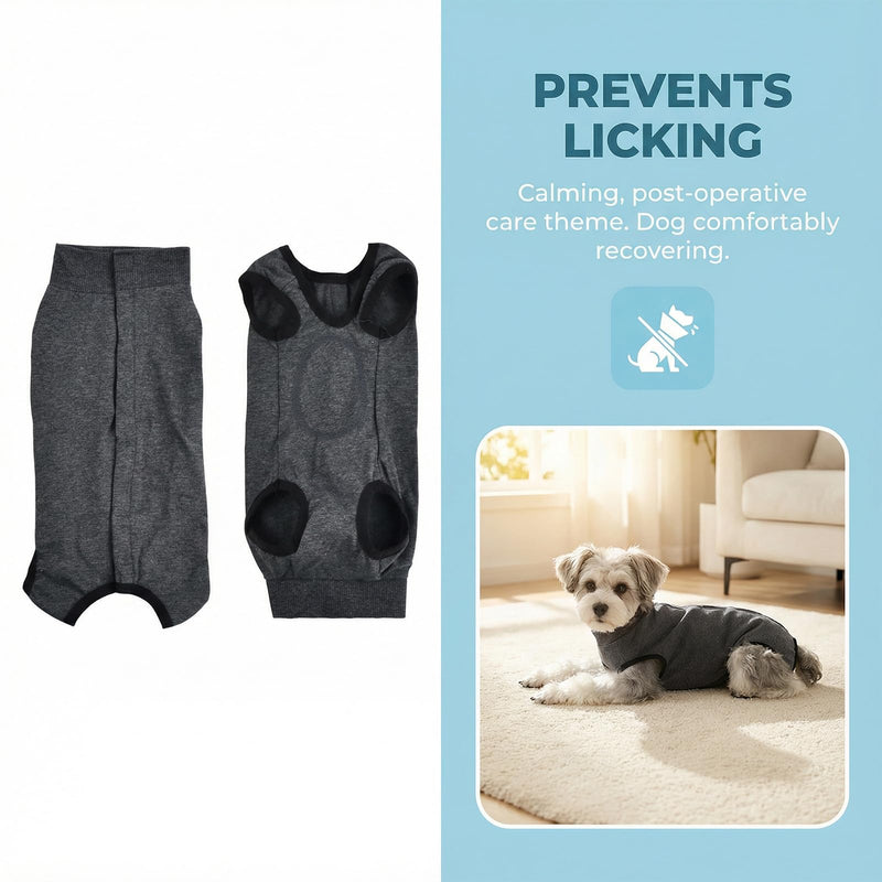 Dog Bodysuit After Op, Medical Bodysuit for Dogs, Wound Protection Recovery Suit, Anti-Licking, E-Collar Alternative, Breathable Onesie for Pets, Onesie Pyjamas (A, S)