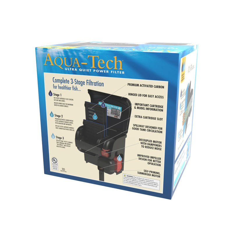 Aqua-Tech Ultra Quiet Power Filter, For Aquariums 10-20 Gallons New - 10 to 20 Gallon - PawsPlanet Australia