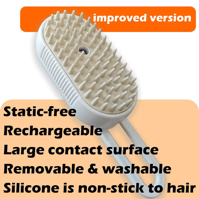 Cat Steam Brushes for Shedding, 4 in 1 Rechargeable Steam Brush for Cats and Dogs,Grooming Comb with Spray - PawsPlanet Australia