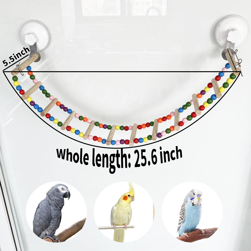 Colorful Bird Perch Stand Toy with Suction Cup for Window Mirror Car, Bird Parrot Window Ladder Bridge Toys, Pet Window Perch for Parrot, Parakeet, Lizard, Bearded Dragon, Hamster - PawsPlanet Australia