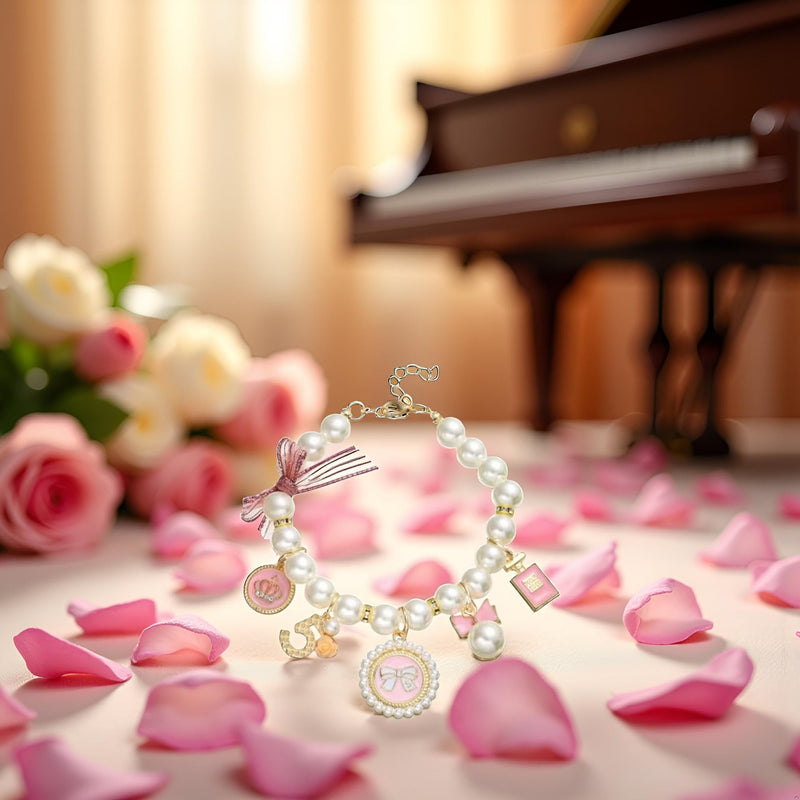 1Pc Pink Medium Dogs Pearl Collars Pet Pearl Dog Princess Bow Necklace Cute Collar Puppy Accessories Cat Jewelry Pearls Neck Strap for Dog Cat (M) Collars, Basic Dog Collars, Harnesses and Leashes - PawsPlanet Australia