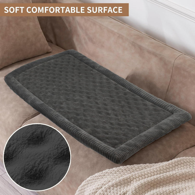 MINIDEAR Dog Crate Pad, Crate Bed Non-Skid Kennel Pad, Rubber Backing Memory Foam for Dog Bed Mat, Machine Washable Dog Bed for Crate, 19"x30" Rectangle Shape:19"x30"x1.1" Gray - PawsPlanet Australia