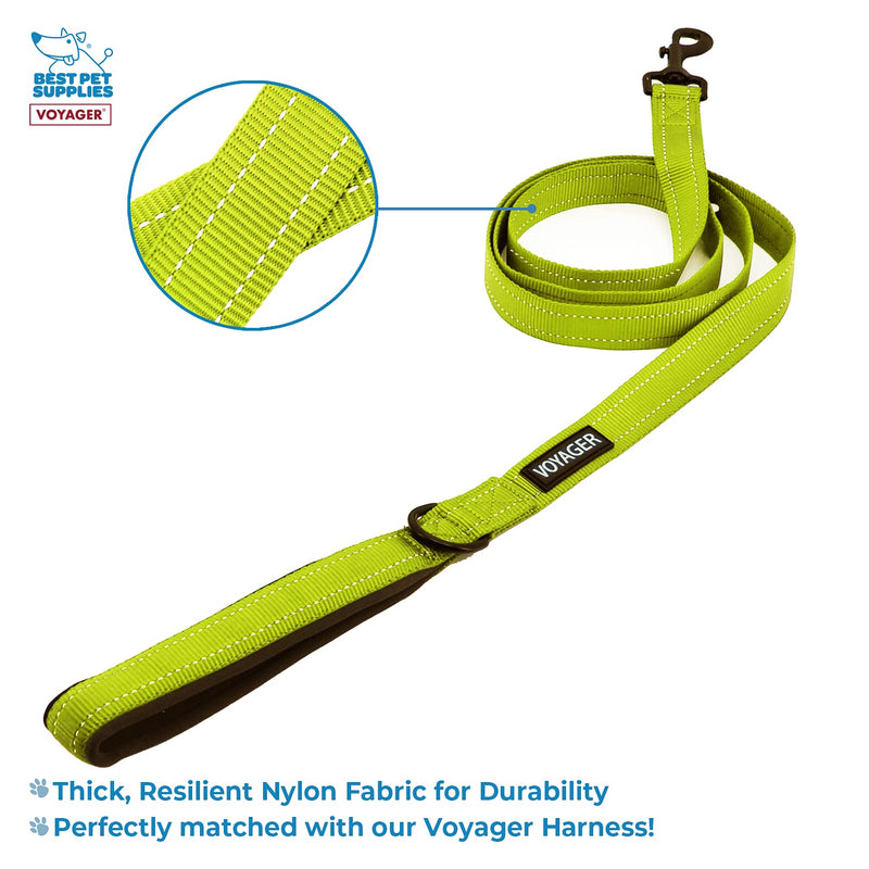 Voyager Step-in Air All Weather Mesh Harness and Reflective Dog 5 ft Leash Combo with Neoprene Handle, for Small, Medium and Large Breed Puppies by Best Pet Supplies - Green, Small S (Chest: 14.5 - 16") Leash Harness Set (Lime) - PawsPlanet Australia