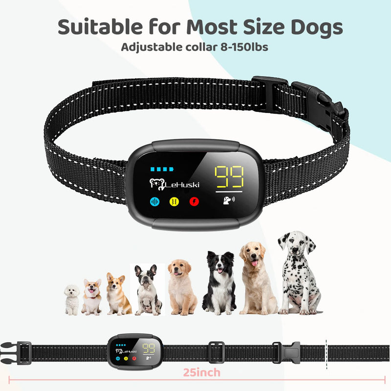 Dog Bark Collar Effective No Bark Training for Dogs of Large Medium and Small Rechargeable Anti Bark Collar for Dogs Automatic Bark Collar with 5 Adjustable Sensitivity Beep and Vibration Modes Black - PawsPlanet Australia