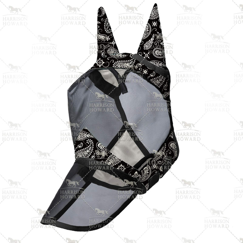 Harrison Howard LumiVista Horse Fly Mask Long Nose with Ears UV Protection for Horse Pine Cones L Full Size - PawsPlanet Australia