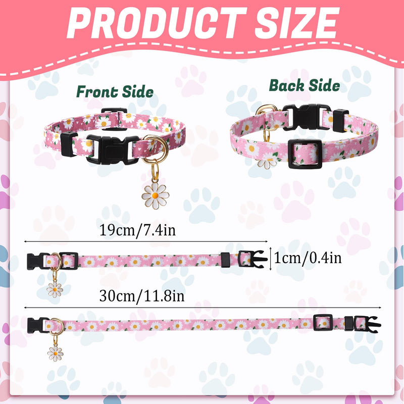 6 Pack Dog Collar and Leash Set, Puppy Collar and Leash Adjustable Floral Dog Collars for Small Dogs Soft Pet Collar for Puppy Small Dogs