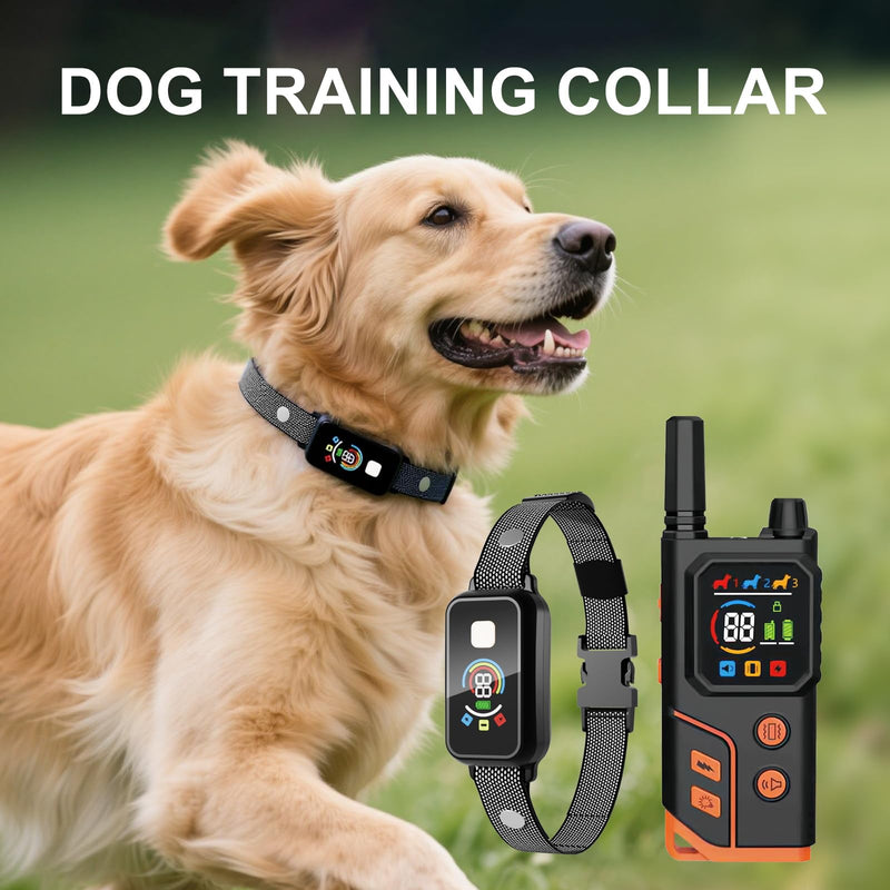 Dog Shock Collar, 2 Dog Training Collar with Remote for Medium Large Dogs, IP67 Waterproof Electronic Training Collar with 4 Training Modes, Security Lock, Rechargeable Shock Collar