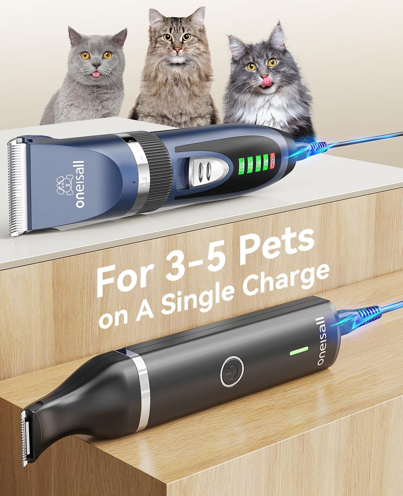 oneisall Cat Clippers for Matted Hair,2 in 1 Cat Grooming Kit,Quiet Cordless Cat Shaver and Paw Trimmer for Long Hair,Cat Hair Trimmer for Grooming, Pet Clippers for Cats - PawsPlanet Australia