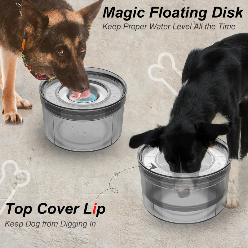 1Gallon Dog Water Bowl No Spill, Spill Proof Dog Bowl BPA-Free, 3.8L/128oz Large Capacity, No Splash Water Bowl with Non-Slip Base, Slobber Stopper Water Bowl for Messy Drinkers [Anti Digging Lip] Smoky - PawsPlanet Australia