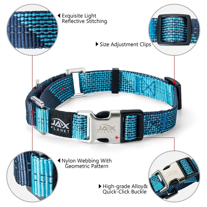 Colorful Martingale Collar for Dog Training -[Neoman] Safe & Humane Reflective Dog Collar for No Pull Training, Walking - Heavy Duty D-Ring, Quick-Release Buckle, Adjustable Clip [Large Blue] Large-NeckGirth:15.8~20.5Inch - PawsPlanet Australia