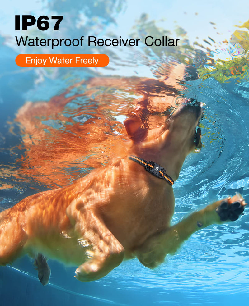 Bousnic Dog Shock Collar - 3300Ft Dog Training Collar with Remote for 5-120lbs Small Medium Large Dogs Rechargeable Waterproof e Collar with Beep (1-8), Vibration(1-16), Safe Shock(1-99) (Orange) Orange - PawsPlanet Australia