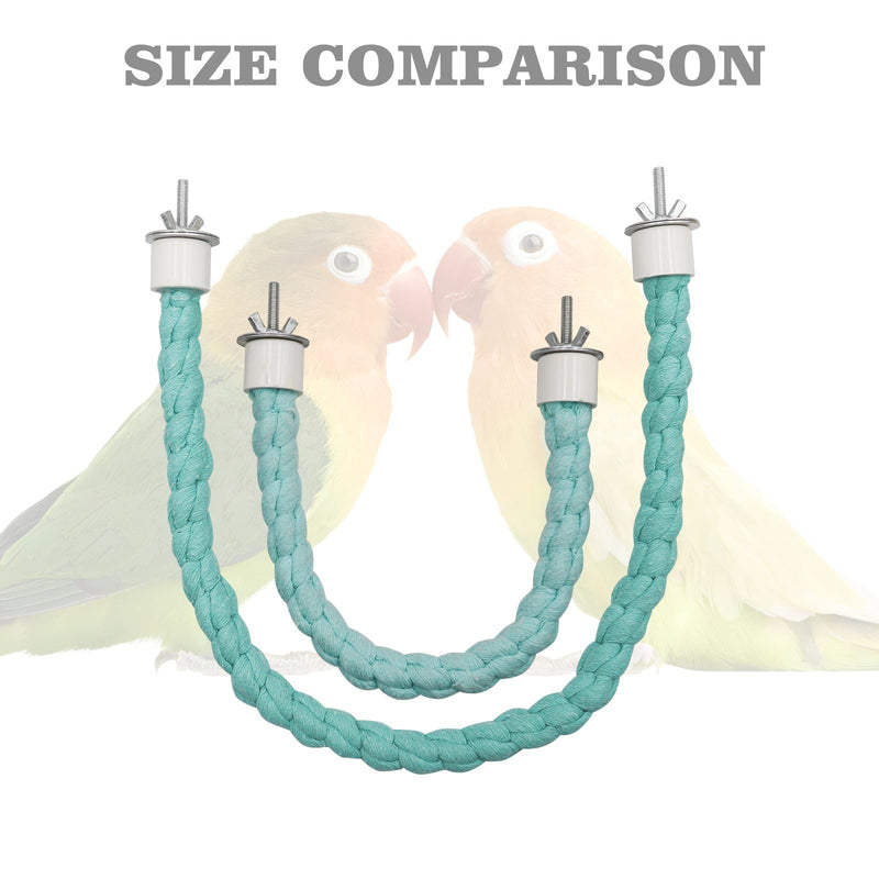 U Shape Bird Parrot Perch Stand Toy, Cotton Bendable Parakeet Standing Climbing Rope Toy, Cage Accessory for Small Birds Parakeet Budgies Cockatiels Lovebirds (15"/38 cm) 15"/38 CM - PawsPlanet Australia
