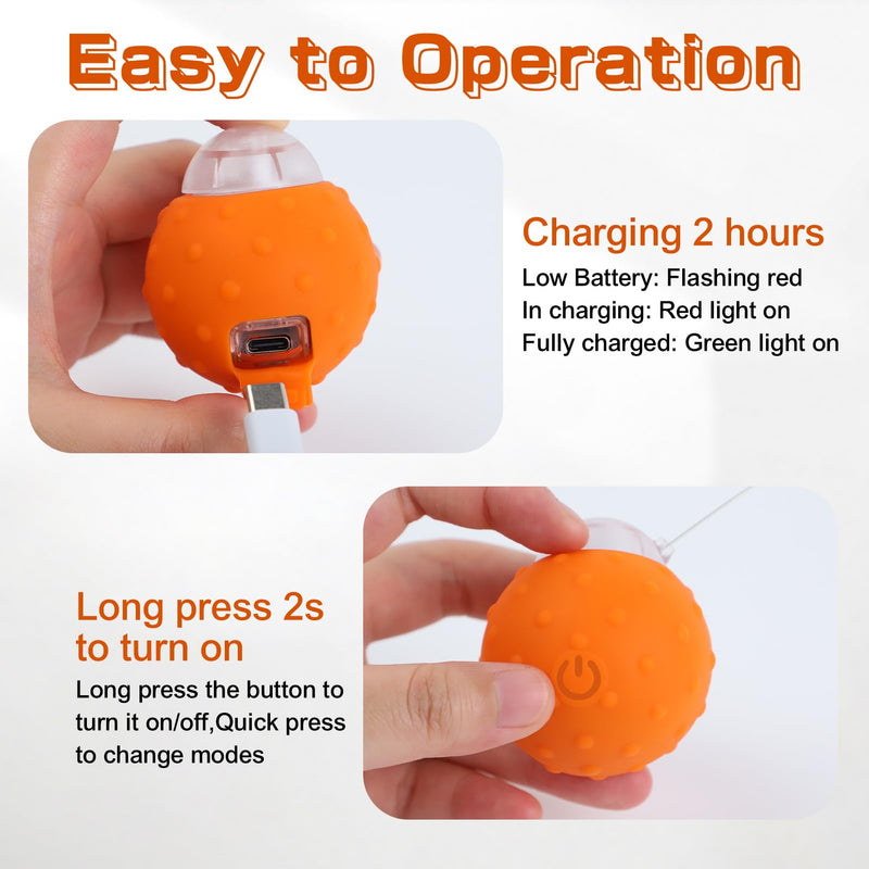 Interactive Cat Toy Ball, Touch Activated Cat Toys for Indoor Cats with Chirping Bird, Automatic Rolling Ball, Rechargeable Self Play Cat Toys Yellow - PawsPlanet Australia