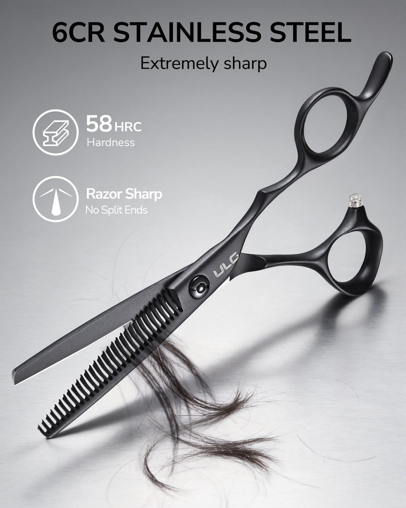 ULG Texturizing Shears – Professional Stainless Steel, 30-Teeth Thinning Scissors, Teflon Coated, Deer Tooth Blades for Precise Thinning and Layering, Ideal for Stylists and Barbers Texturizing Shears-Deer Tooth Blades - PawsPlanet Australia