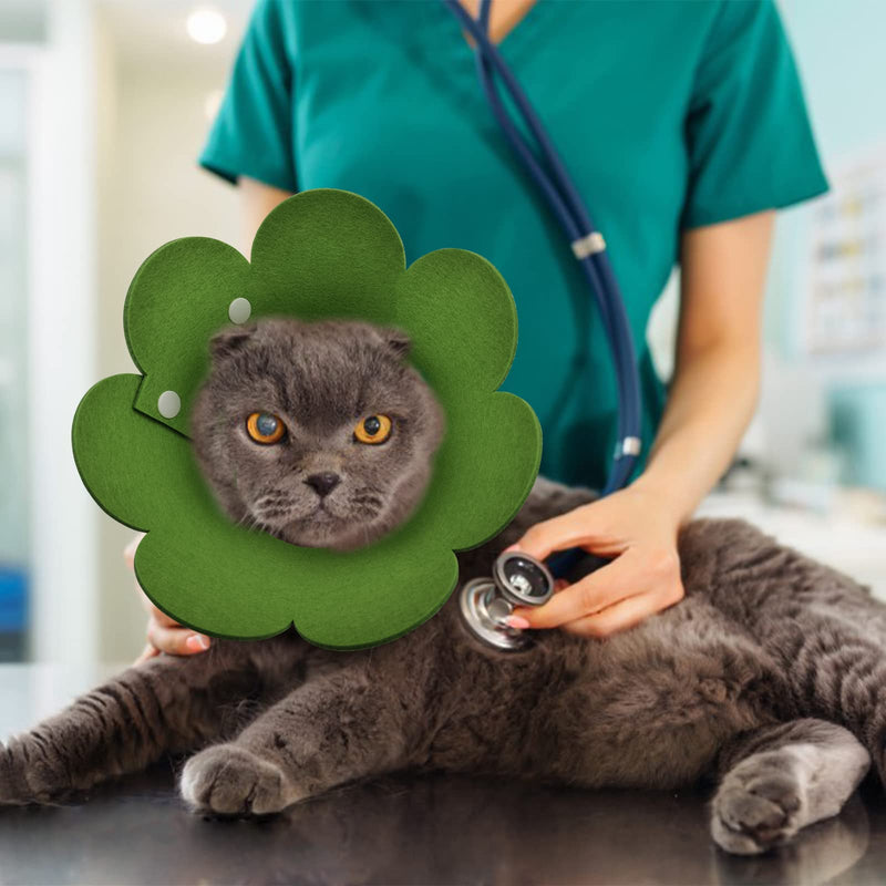 Cat Recovery Collar, 3 PCS Adjustable Flower Cat Cone Collar Soft Pet Cone Recovery Collar with Sun Flower Shape for Cats Kitten Puppies, Blue-Green, Olive Green and Gray Light Color - PawsPlanet Australia