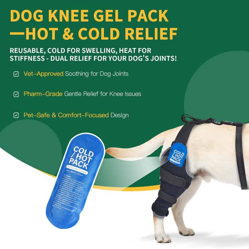 Aeegee Dog Rear Leg Knee Support, Hot/Cold Therapy Care, Effectively Relieves Pain from Arthritis, Hip Dysplasia, and ACL Injuries (Left, L) Large Left Leg