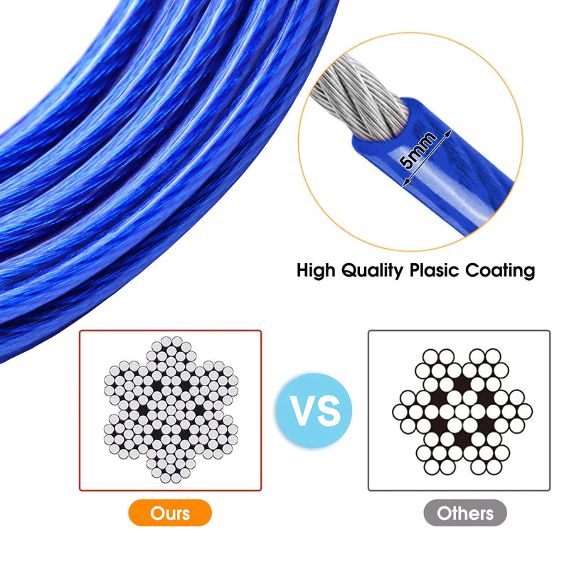 Dog Tie Out Cable for Dogs Outside Up to 500lbs,10/20/30/50FT Long Dog Leashe&Chains,Small-Large Dogs Runner Cable for Yard,Heavy Duty Dog Lead Line for Outdoor,Camping,Yard (500lbs 30FT, Blue) 500lbs 30FT - PawsPlanet Australia
