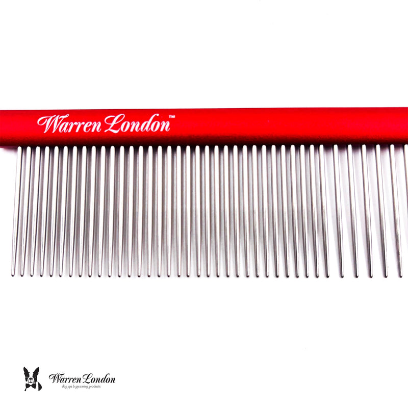 Warren London Detangling Strong Comb for Dogs | 10 inches | Comfort Control Durability and Detail for Small Medium Large Dogs | Ergonomic Dog Cat Grooming Pet Supplies Deshedding Mat Tool - PawsPlanet Australia