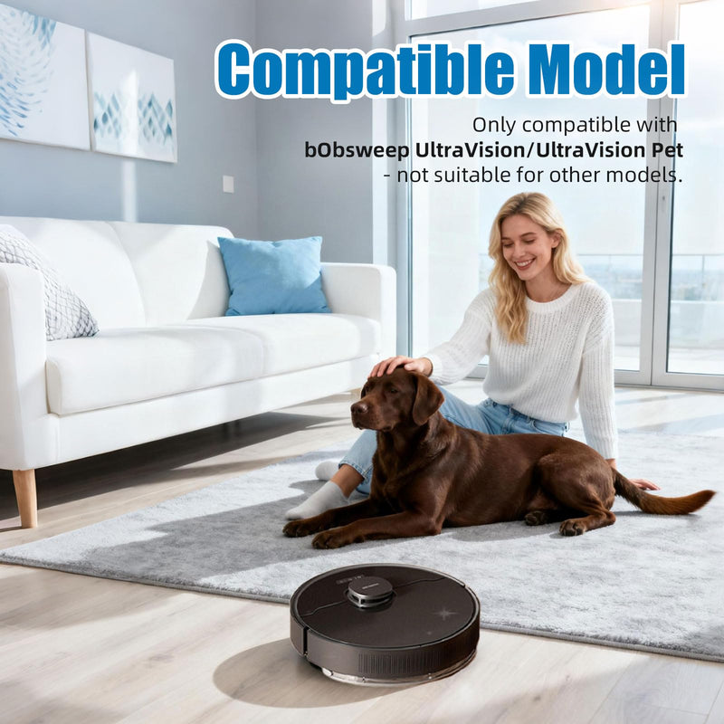 14-Piece Ultravision Replacement Parts Kit for bObsweep Ultravision/Ultravision Pet Robot Vacuum - Includes 1 Main Brush, 4 Side Brushes, 4 HEPA Filters, 4 Dust Bags & 1 Cleaning Tool