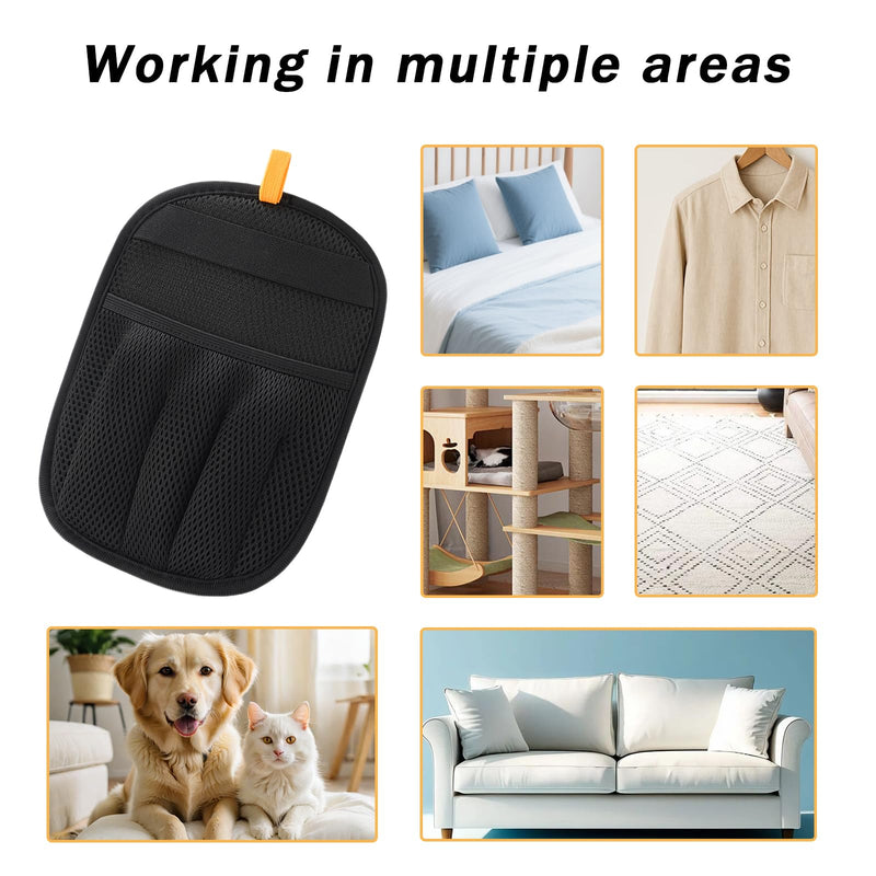AUBELL Pet Hair Removal Glove for Dogs & Cats,2025 Upgrade Five-Finger Electrostatic Magic Brush,Animal Fur Removal Tool,Reusable Efficient Pet Hair Remover for Couch,Carpet,Clothes（1Pcs,Black） Black - PawsPlanet Australia