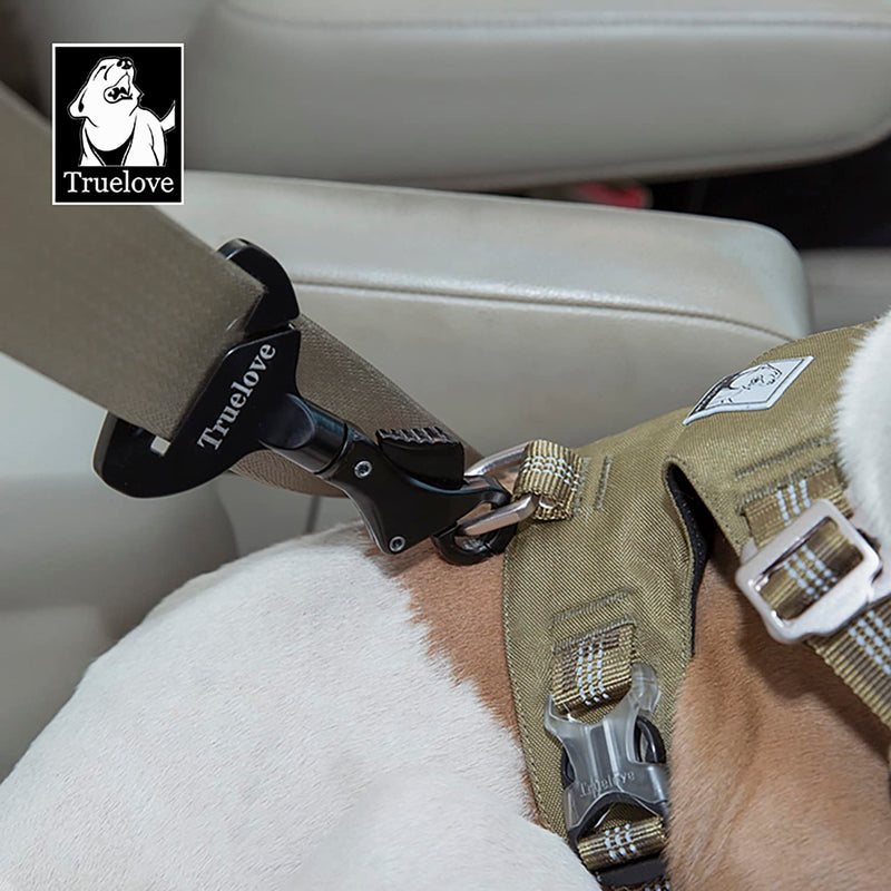 TRUE LOVE Vehicle Seat Belt Safety Buckle Lock, Fit Pet Harness Dog Car Travel Portable Lightweight Unisize Green/Gray - PawsPlanet Australia
