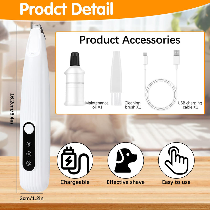 Upgraded Dog Paw Trimmer with LED Light,Pet Hair Trimmer,pet paw Trimmer,Smart Display,Rechargeable Pet Clippers for Small Dogs Cats Trimming Paws, Eyes, Ears, Face, and Rump - PawsPlanet Australia