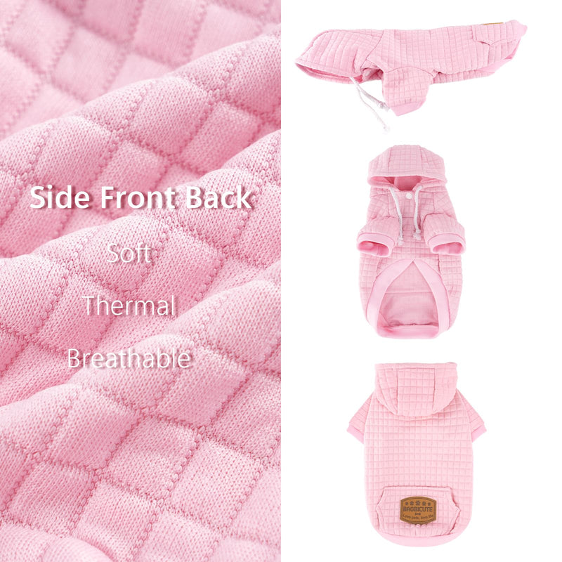 2 Pack Dog Hoodie Sweaters for Small Medium Dogs Warm Dog Clothes for Large Dogs Soft Waffle-Like Laminated Sweatshirt Bulldog Pink+Rose XXL (Back: 26.4",Chest: 35.4", Neck: 25") - PawsPlanet Australia