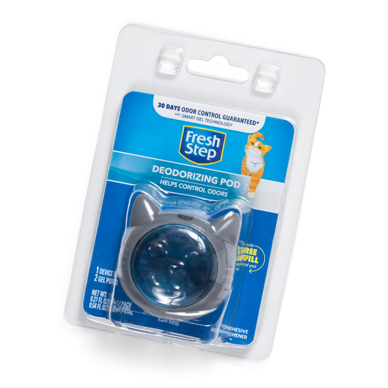 Fresh Step Litter Box Deodorizing Gel Pod | Cat Litter Box Deodorizer | Combats Cat Odors and Neutralizes Smells to Keep Your Home Clean | 1 Adhesive Device + 2 Gel Refills 1 Fl Oz (Pack of 1) - PawsPlanet Australia