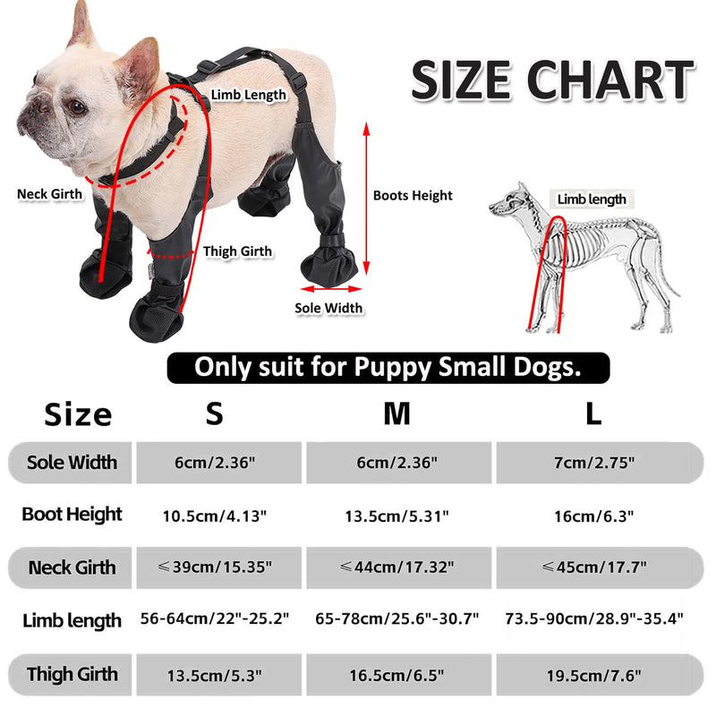 Dog Shoes, Waterproof Dog Boots with Suspenders, Pet Paw Protector Dog Outdoor Walking Shoes for Small Medium Dogs S S-For small poodle,etc.