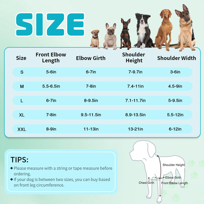Dog Elbow Brace for Pets Elbow Dysplasia, Shoulder Dislocation - Offers Elbow Support, Reflective Pet Recovery Suit Taper Collar Alternative, Helps Wound Healing, Pet Wounds Prevent Licking, XL Both Legs - PawsPlanet Australia