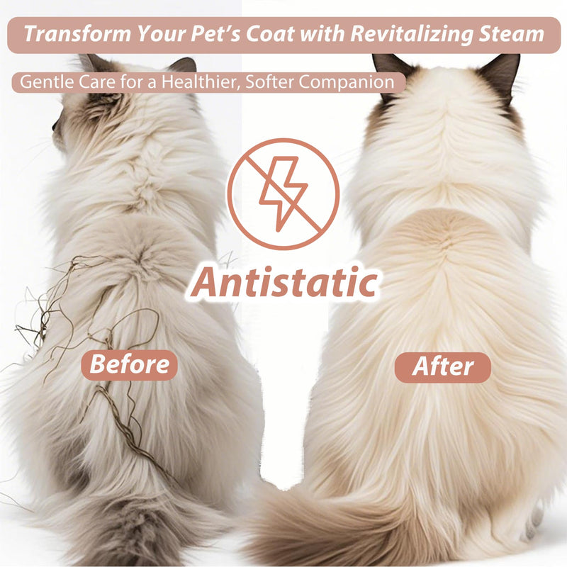 4 in 1 Cat Steam Brush for Shedding,Rechargeable Steam Brush for Cats and Dogs，Anti-Static, Massage, Cleaning, Shedding & Combing All In One for Grooming Multi-functional Pet Brushes Pink - PawsPlanet Australia