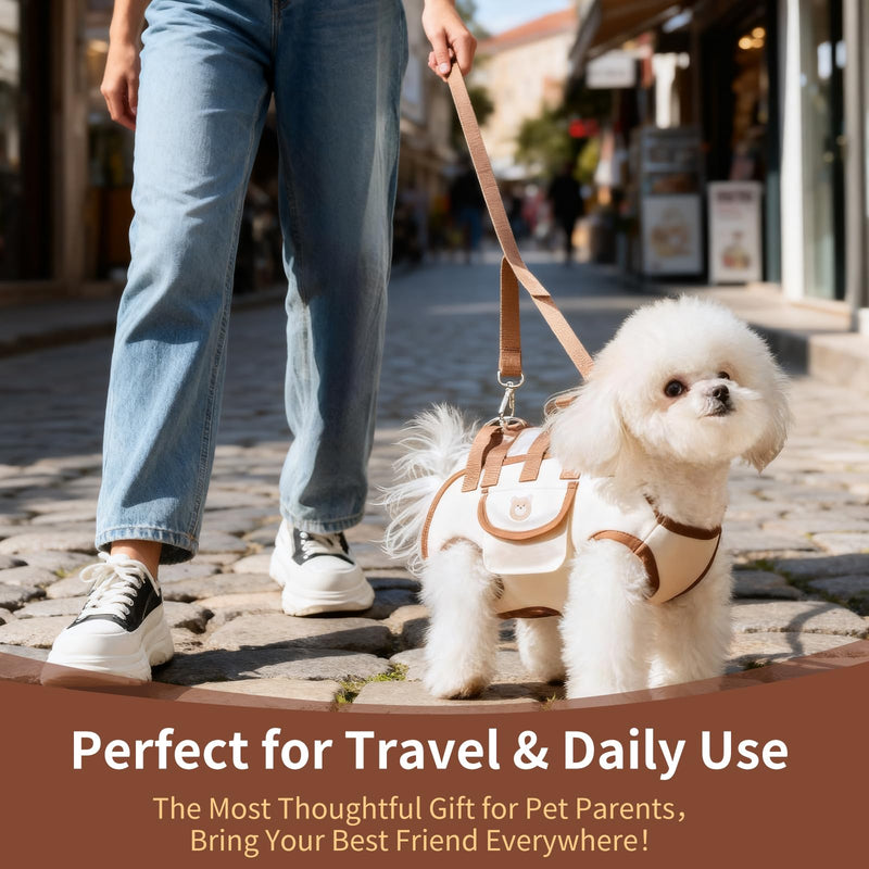 Puppy Sling Carrier Dog Lift Harness, Full Body Lift Harness for Small Dogs and Cats, Adjustable Breathable Vest Straps Portable Pet Carrier Backpack, Hands Free for Pets Cats Outdoor Travel (M) M - PawsPlanet Australia