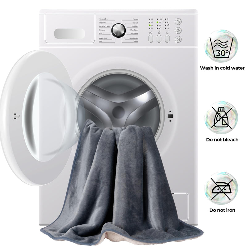 Sunheir Waterproof Dog Blankets for Large Dogs - Cat Blanket Washable for Couch Protection, Soft Sherpa Fleece Puppy Throw Blanket to Prevent Urine Leaks & Protects Furniture, 40"X 50", Grey L(40x50") - PawsPlanet Australia