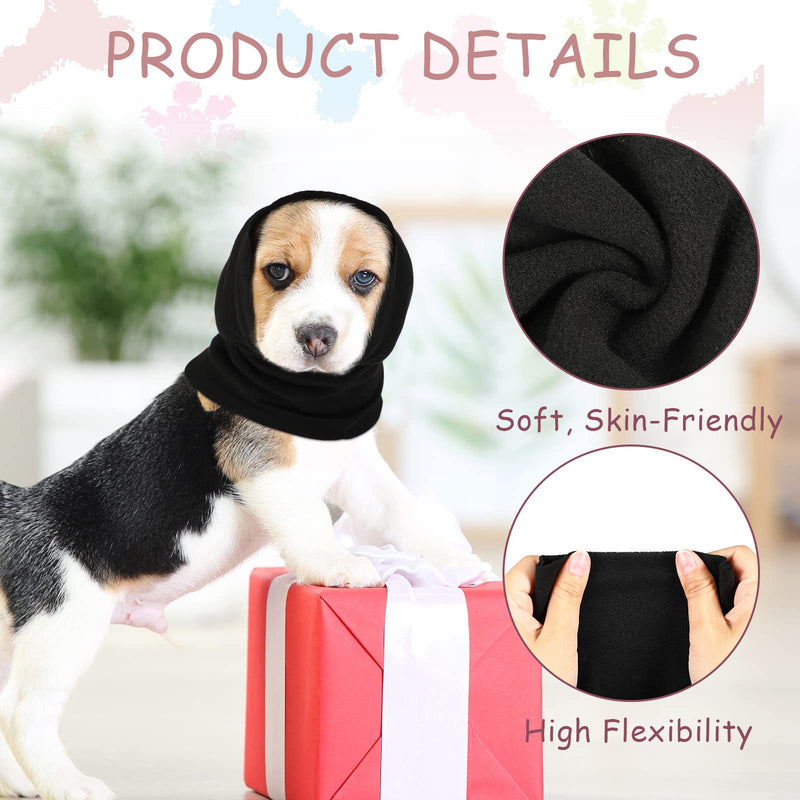 Frienda 2 Pieces Ear Wraps for Dogs Dog Ear Muffs Dog Ear Covers for Noise Canceling Pet Ear Protection Dog Neck and Ears Winter Warmer(Small,Black, Pink) Small Black, Pink - PawsPlanet Australia