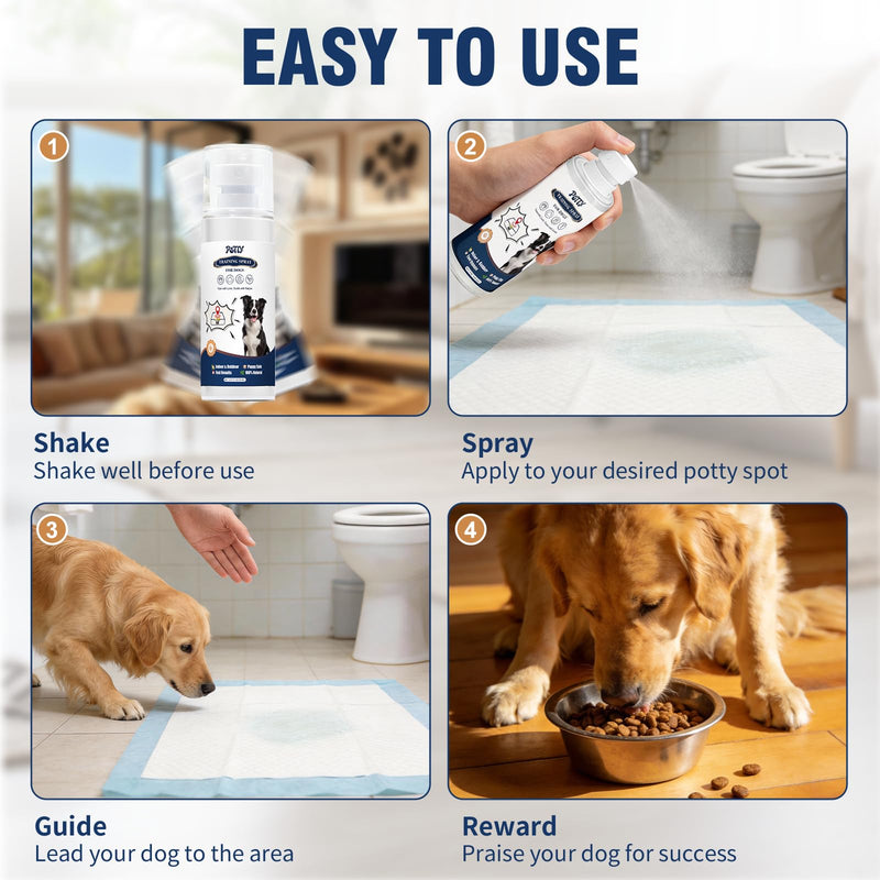 Potty Training Spray for Dogs, Go Here Dog Potty Training Spray & Dog Pee Spray, Puppy Potty Training Aid for Housebreaking, Natural Indoor & Outdoor Use, 5.07 Fl OZ-Blue Blue