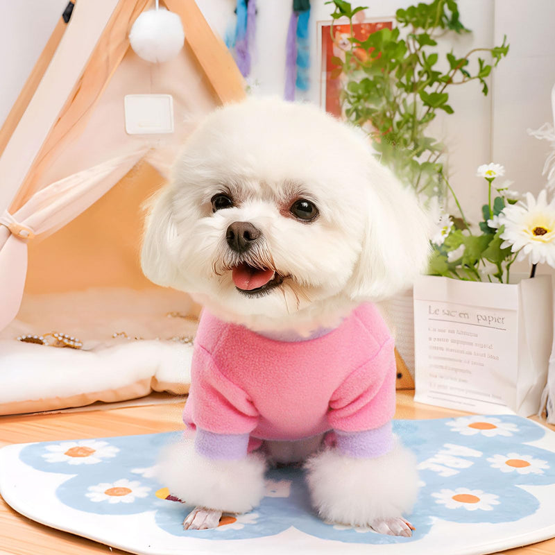 2 Pack Dog Pajamas Small Sized Dog Fleece Pajamas Cute Dog Fleece Sweater Doggy Sweater Love Pattern Onesies for Dog Pjs Small Dog Clothes Small(suggest length of back 10.2'') Pink - PawsPlanet Australia