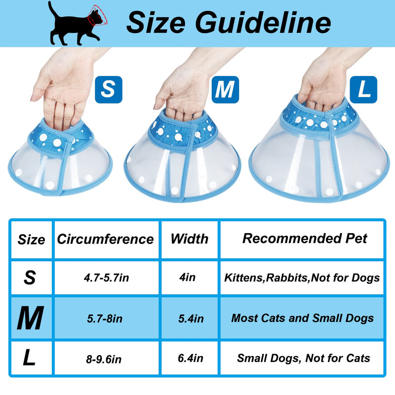 Vivifying Dog Cones for Small Dogs, Adjustable 5.7-8in Pet Cone, Lightweight Recovery Elizabethan Collar for Cats, Puppies and Mini Dogs (Blue) M(Neck: 5.7-8.0 in) Blue - PawsPlanet Australia