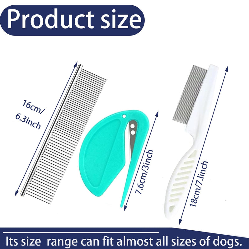 pet supplies，fur remover tool，pet knot opener，cat grooming supplies，dog grooming tools，dematting comb for cats（5 Pcs Knotting Comb for Cats +Grooming Combs ） - PawsPlanet Australia