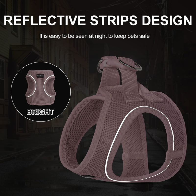 PetiFine Extra Small Step in Dog Harness and Leash Set, Cat Harness and Leash Escape Proof, All Weather Mesh Reflective, Step-in Air Vest Harnesses for Puppy(XXS, Pink) XXS | Neck: 11.4''-12.2'' Chest:12.6''-14.2'' | - PawsPlanet Australia