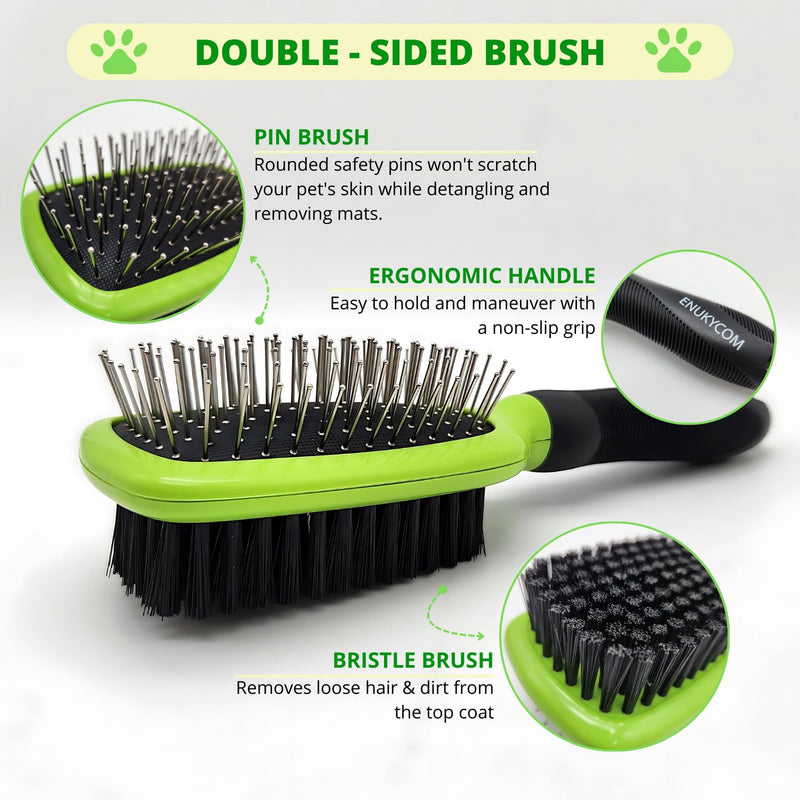 Rubber Cat & Dog Bath Brush for Grooming | Double-Sided Pet Dog Cat Brush for Detangling, Deshedding & Small Mat Removal | Massage & Skin Care Brush for Dogs & Cats | Pet Detangler Brush - PawsPlanet Australia